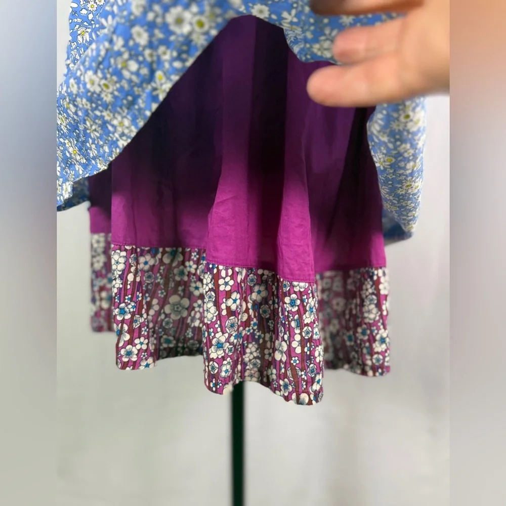 Liberty of London for Target Blue&Pink Floral Babydoll Top Lace detail size XL - Picture 9 of 15